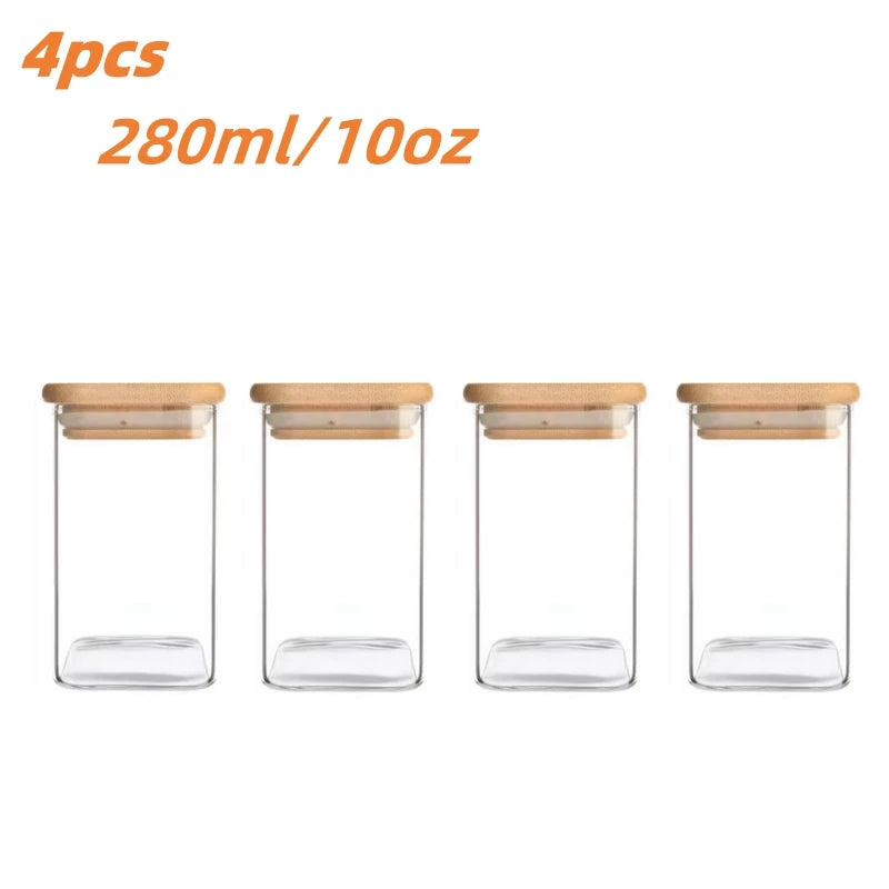 Coleção Naturalle | Potes de Vidro com Bambu