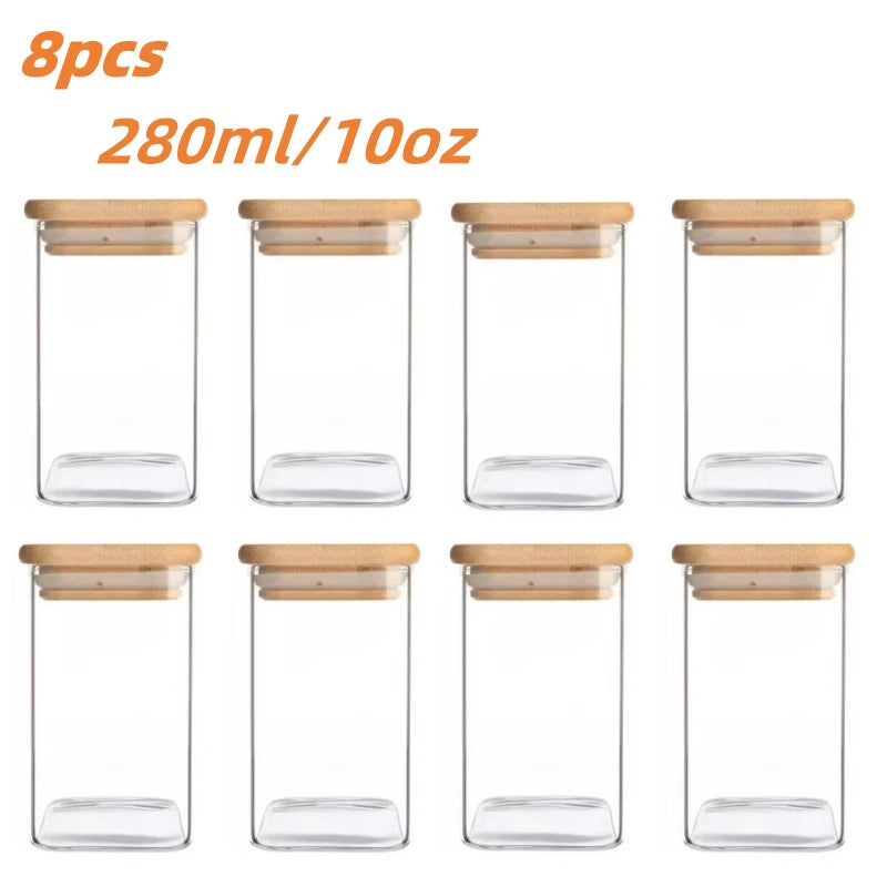 Coleção Naturalle | Potes de Vidro com Bambu