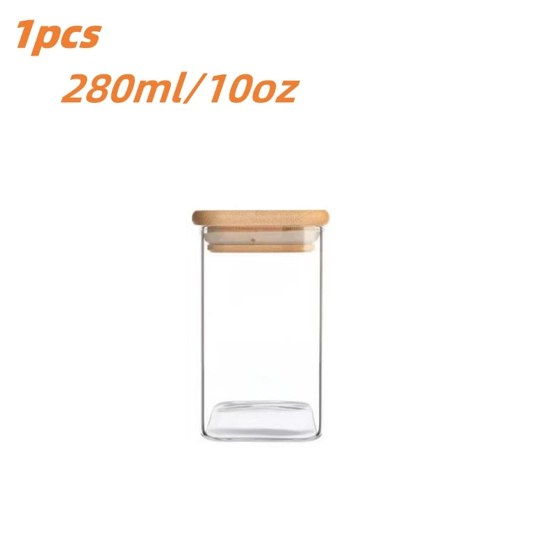Coleção Naturalle | Potes de Vidro com Bambu
