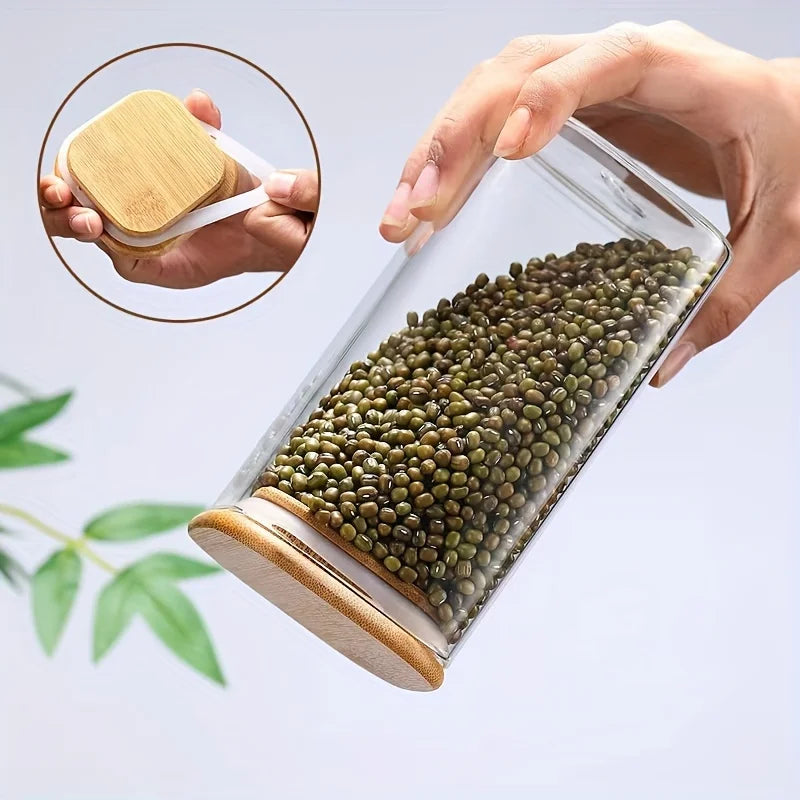 Coleção Naturalle | Potes de Vidro com Bambu