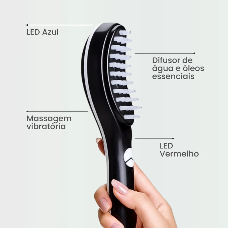 Escova de Terapia Capilar 4 em 1 - CAPILUX | Menos Queda, Mais Força!