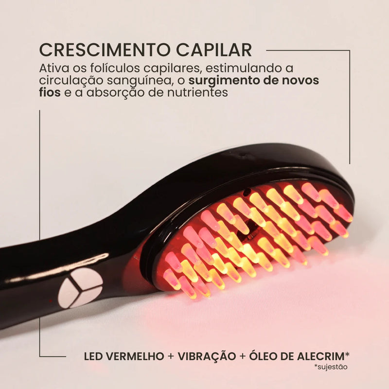 Escova de Terapia Capilar 4 em 1 - CAPILUX | Menos Queda, Mais Força!